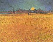 Vincent Van Gogh Sunset : Wheat fields Near Arles oil painting artist